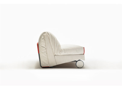 Canapé convertible BK 128 de profil : la grande roue avant