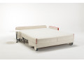 Canapé convertible BK 128 ouvert, avec tête de lit et tablette en option