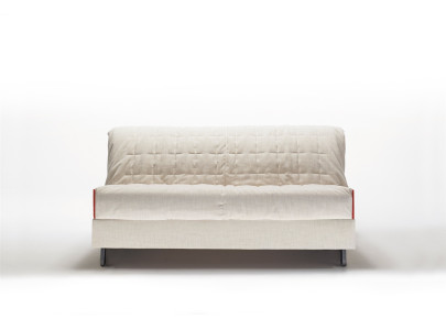 Canapé convertible BK 129 B, sur pieds avant en métal anthracite, de face