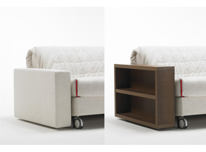 Canapé convertible BK 129 Modern, avec accoudoir bibliothèque en option
