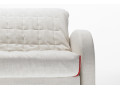 Canapé convertible BK 129 Vintage, détail de l'accoudoir galbé et du couvre-lit matelassé